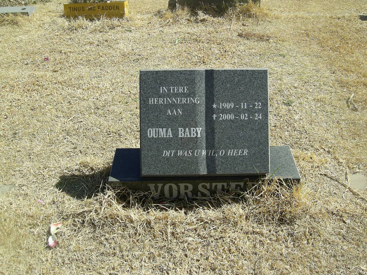 VORSTER Ouma Baby 1909-2000