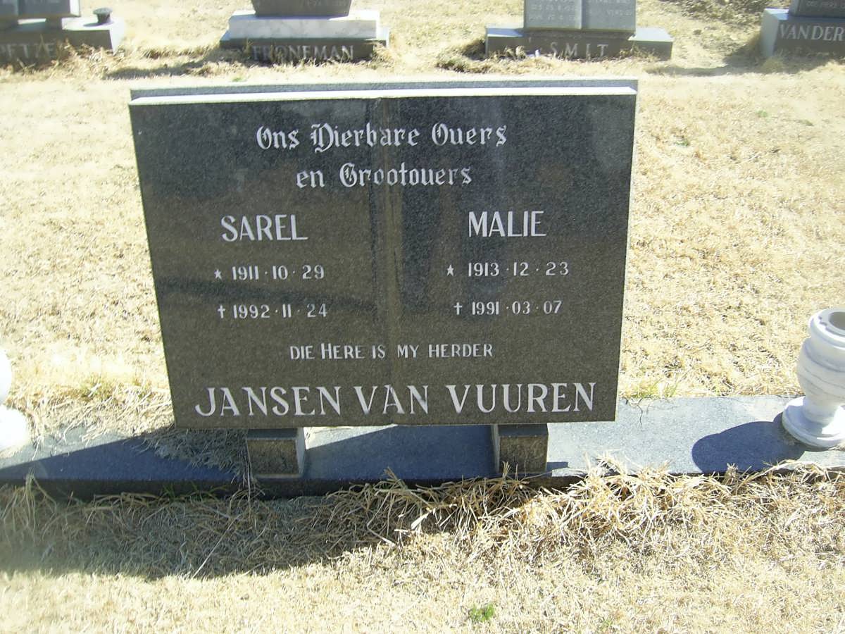 VUUREN Sarel, Jansen van 1911-1992 &amp; Malie 1913-1991