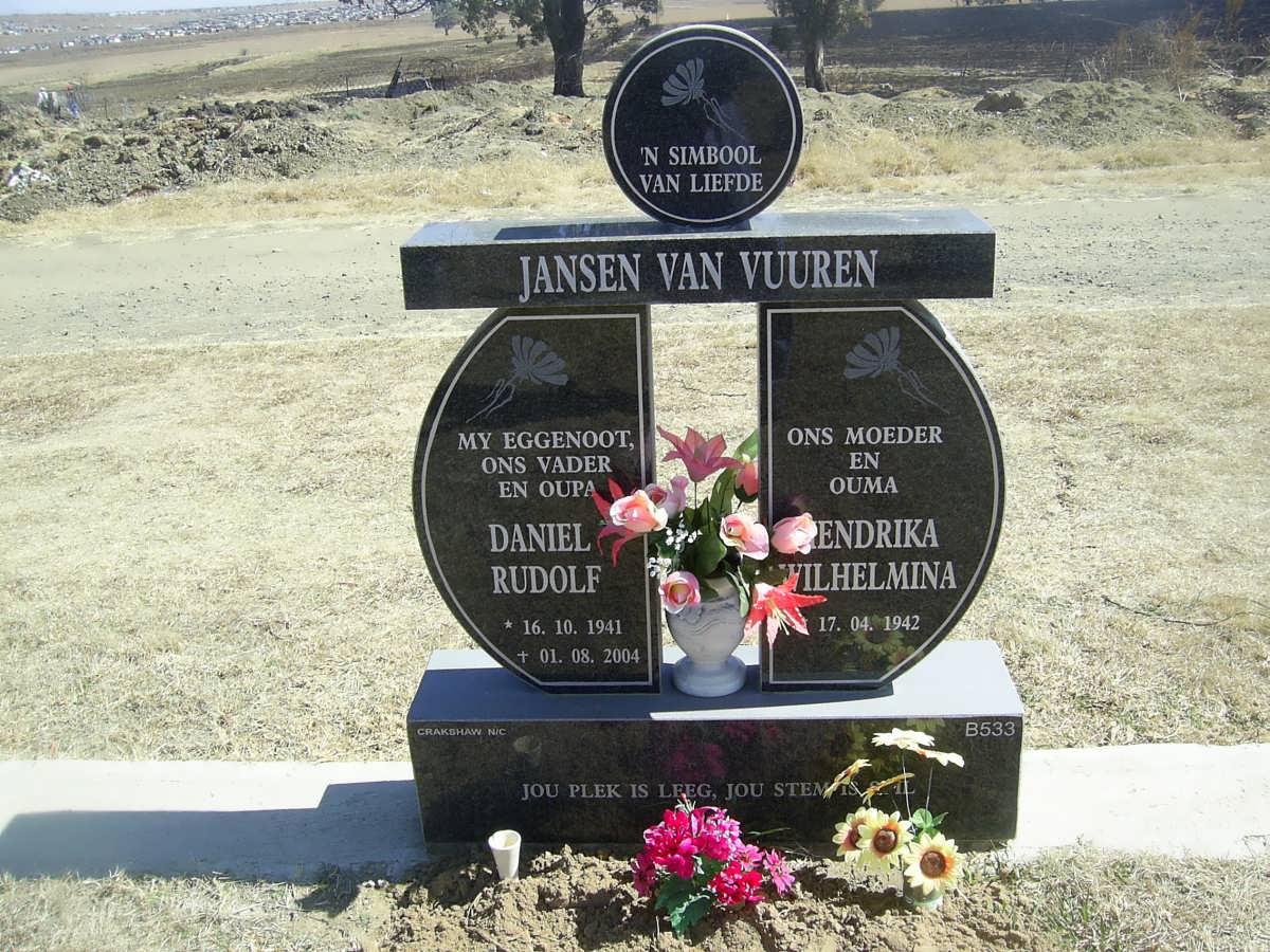 VUUREN Daniel Rudolf, Jansen van 1941-2004 &amp; Hendrika Wilhelmina 1942-