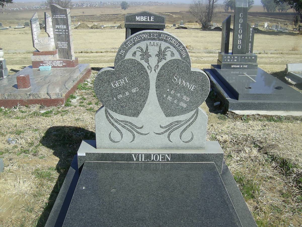 VILJOEN Gert 1923- &amp; Sannie 1929-1986