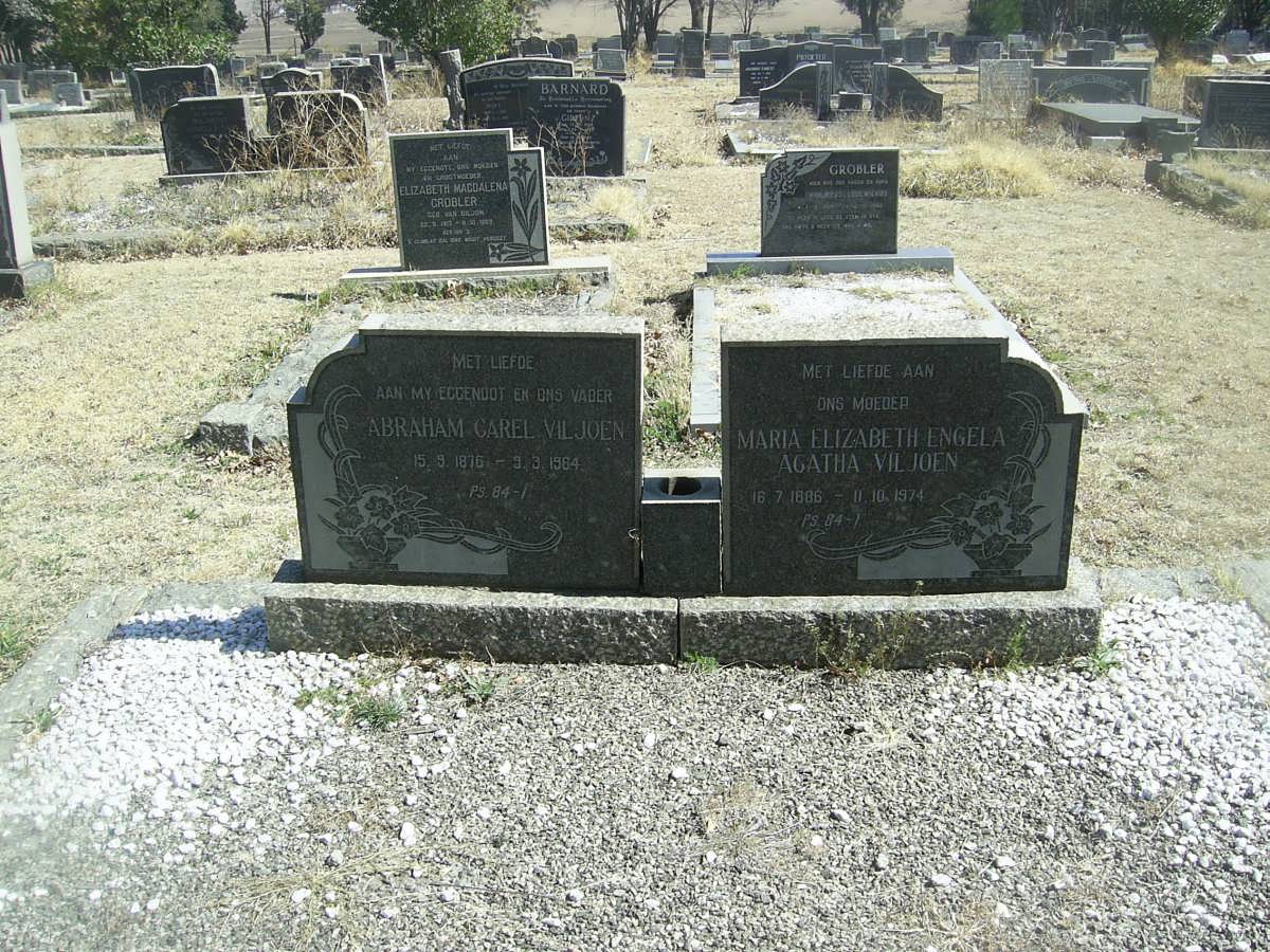 VILJOEN Abraham Carel 1876-1964 &amp; Maria Elizabeth Agatha 1886-1974