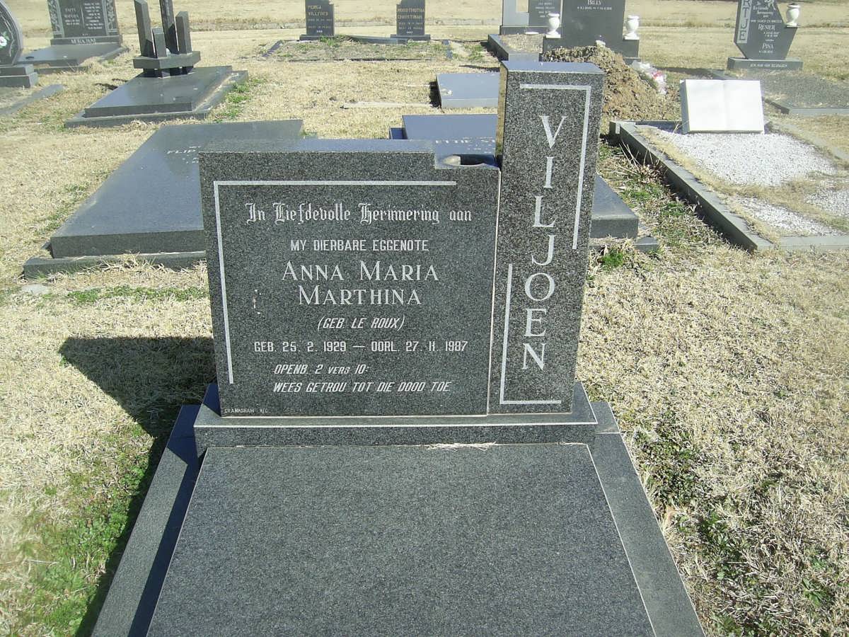 VILJOEN Anna Maria Marthina nee LE ROUX 1929-1987