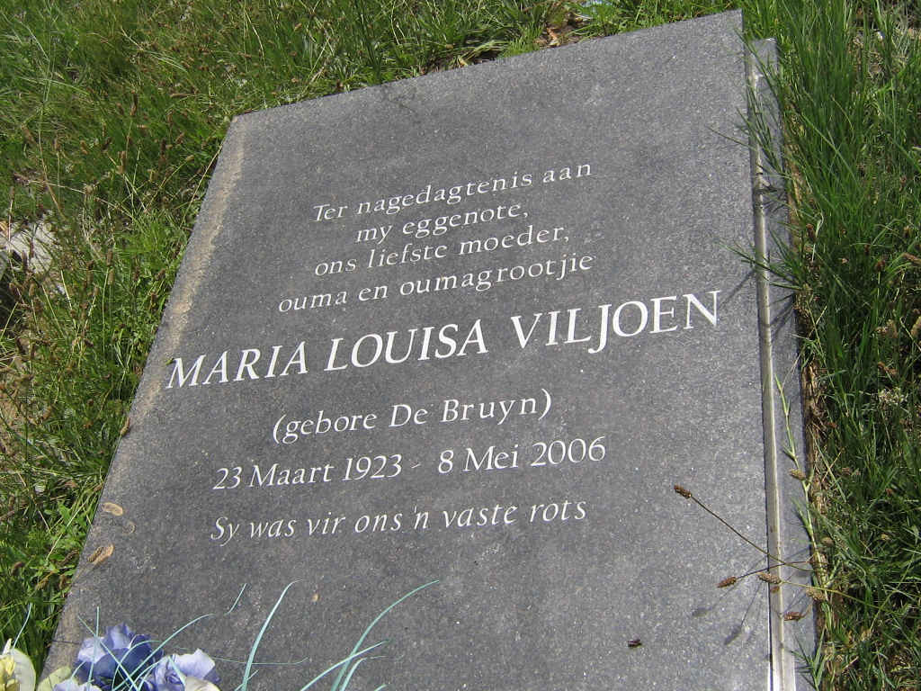 VILJOEN Maria Louisa nee DE BRUYN 1923-2006
