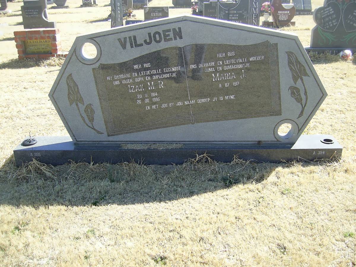 VILJOEN Izak M.R. 1914-1995 &amp; Maria J. 1917-