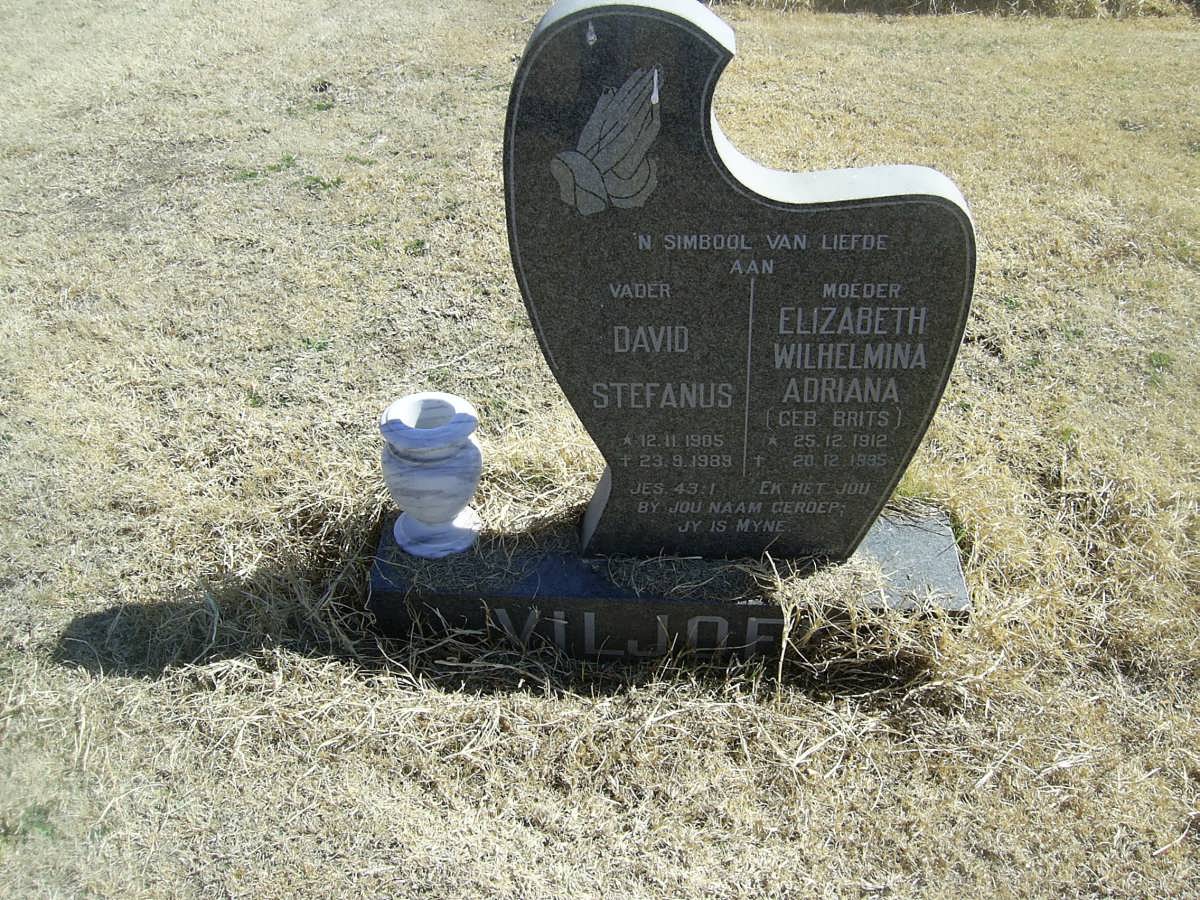 VILJOEN David Stefanus 1905-1989 &amp; Elizabeth Wilhelmina Adriana BRITS 1912-1985