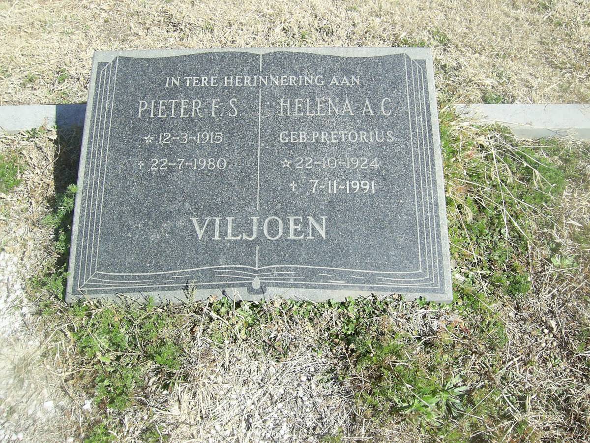 VILJOEN Pieter F.S. 1915-1980 &amp; Helena A.C. PRETORIUS 1924-1991