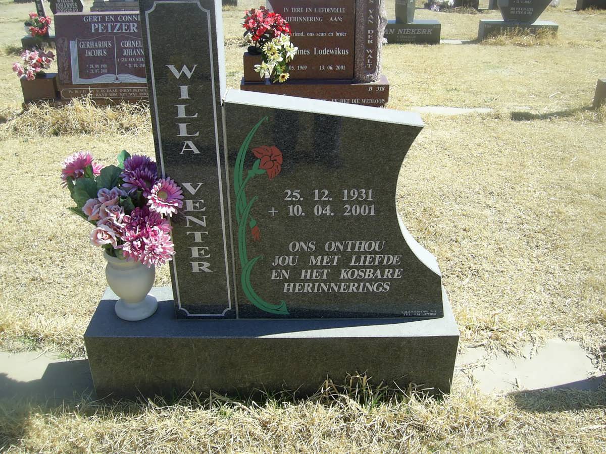 VENTER Willa 1931-2001