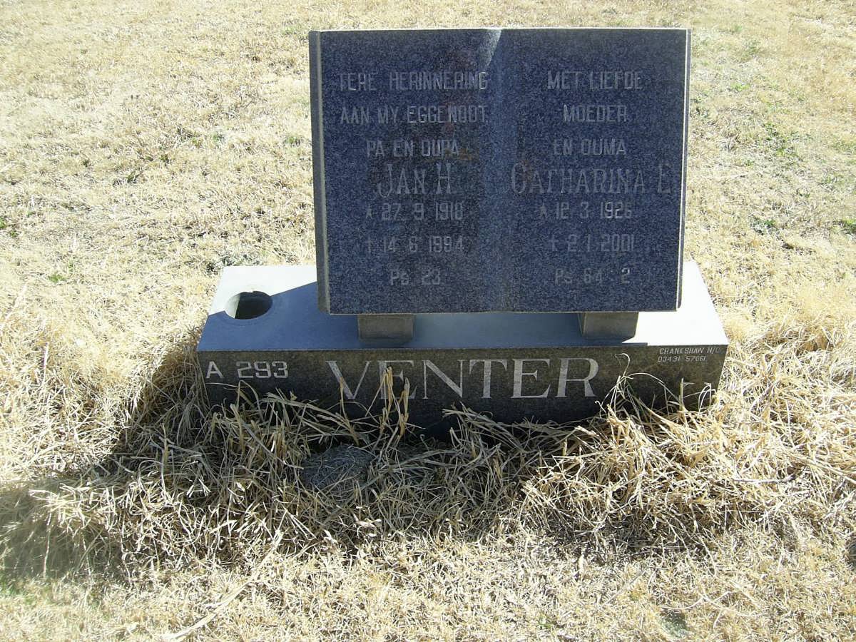 VENTER Jan H. 1918-1994 &amp; Catharina E. 1926-2001