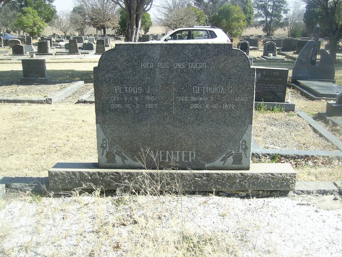 VENTER Petrus J. 1887-1967 &amp; Getruida S. SNYMAN 1890-1972