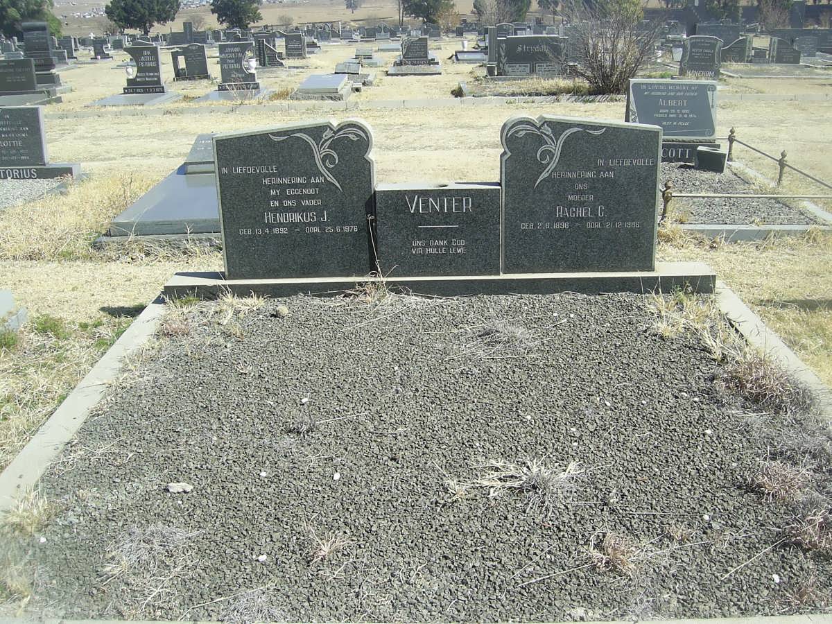 VENTER Hendrikus J. 1892-1978 &amp; Rachel C. 1896-1986
