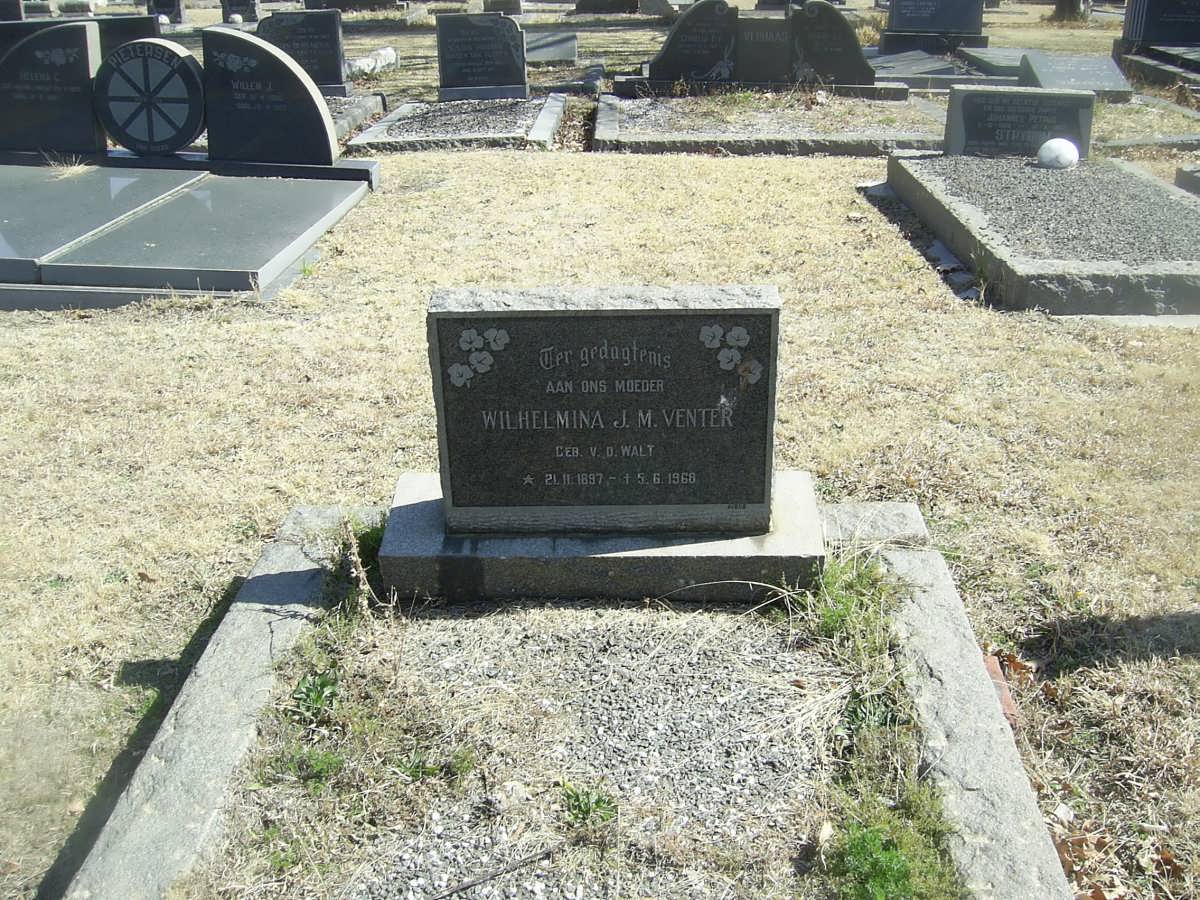 VENTER Wilhelmina J.M. nee VAN DER WALT 1897-1968