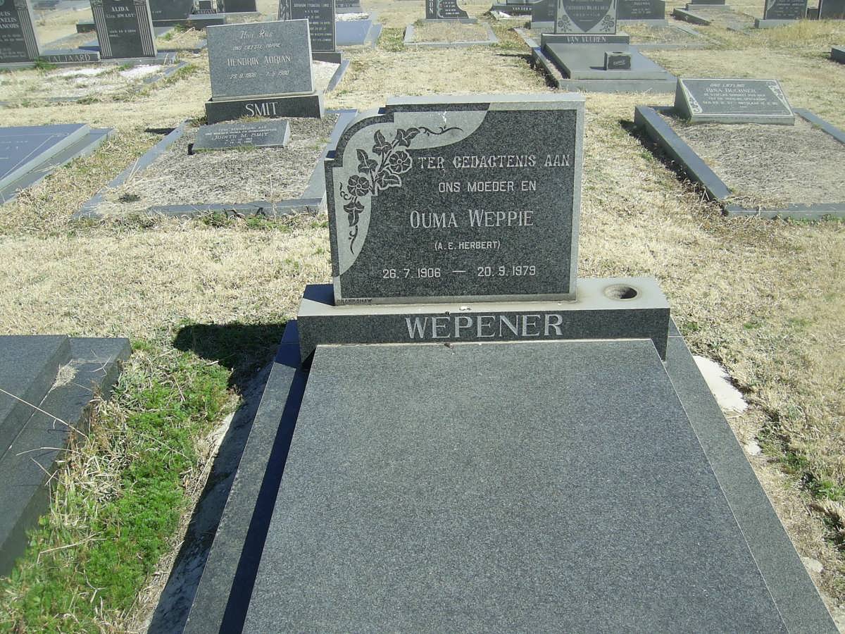 WEPENER A.E. nee HERBST 1906-1979
