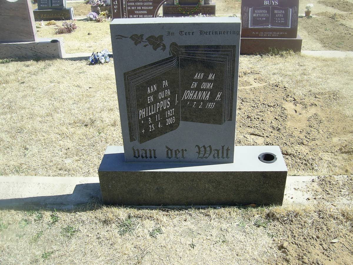 WALT Phillippus J., van der 1927-2003 &amp; Johanna H. 1933-