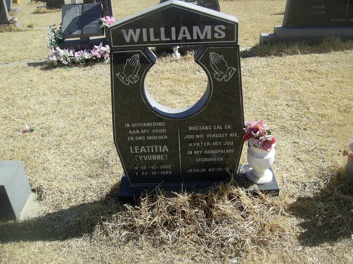 WILLIAMS Leatitia Yvonne 1962-1998