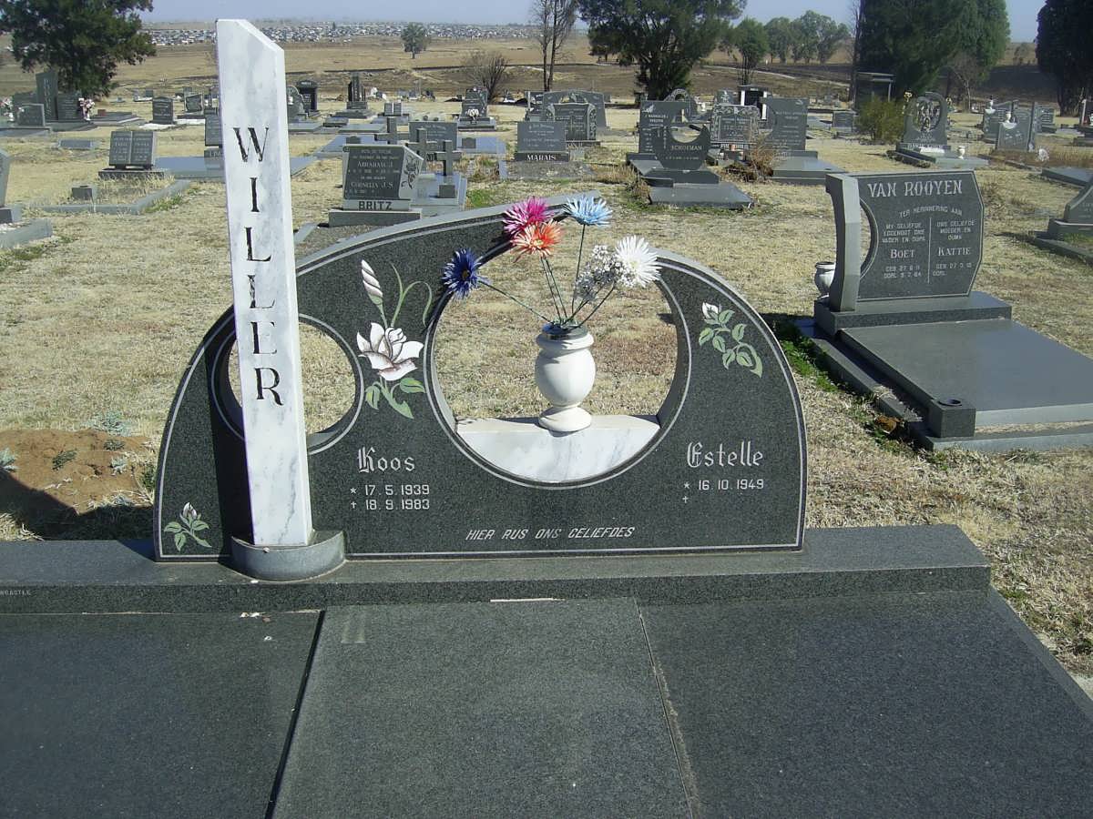 WILLER Koos 1939-1983 &amp; Estelle 1949-