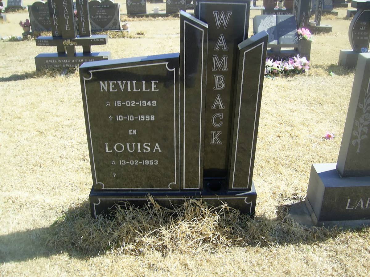 WAMBACK Neville 1949-1998 &amp; Louisa 1953-