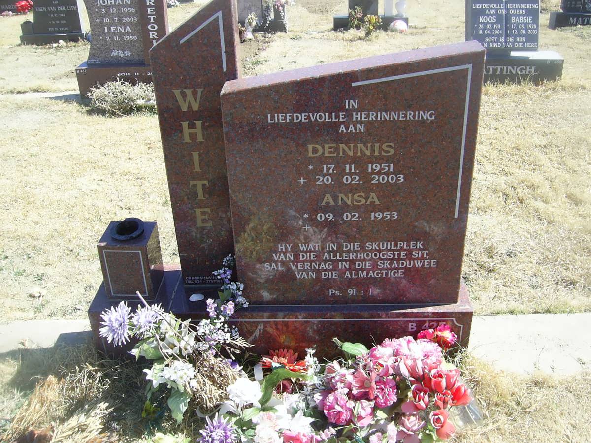WHITE Dennis 1951-2003 &amp; Ansa 1953-