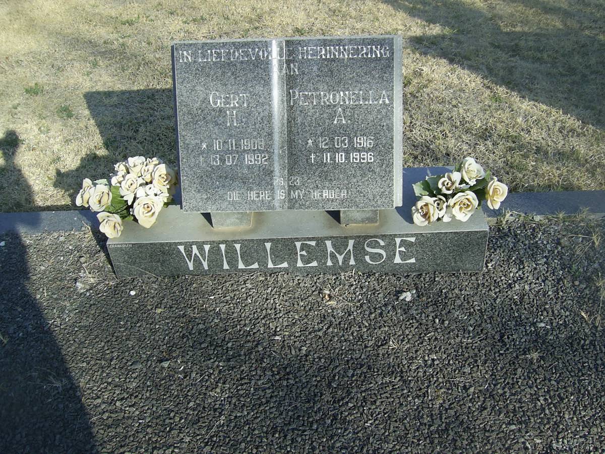 WILLEMSE Gert H. 1908-1992 &amp; Petronella A. 1916-1996
