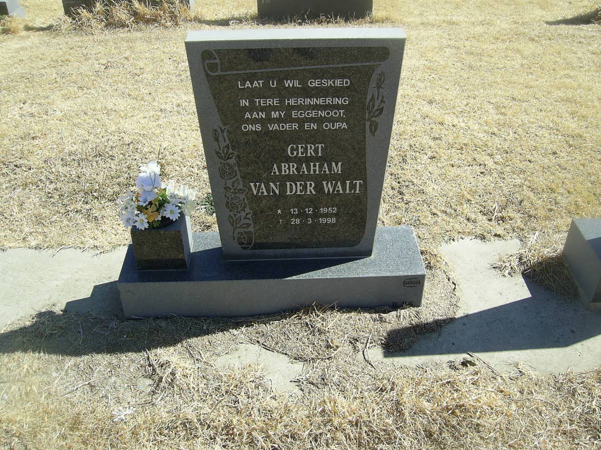 WALT Gert Abraham, van der 1952-1998