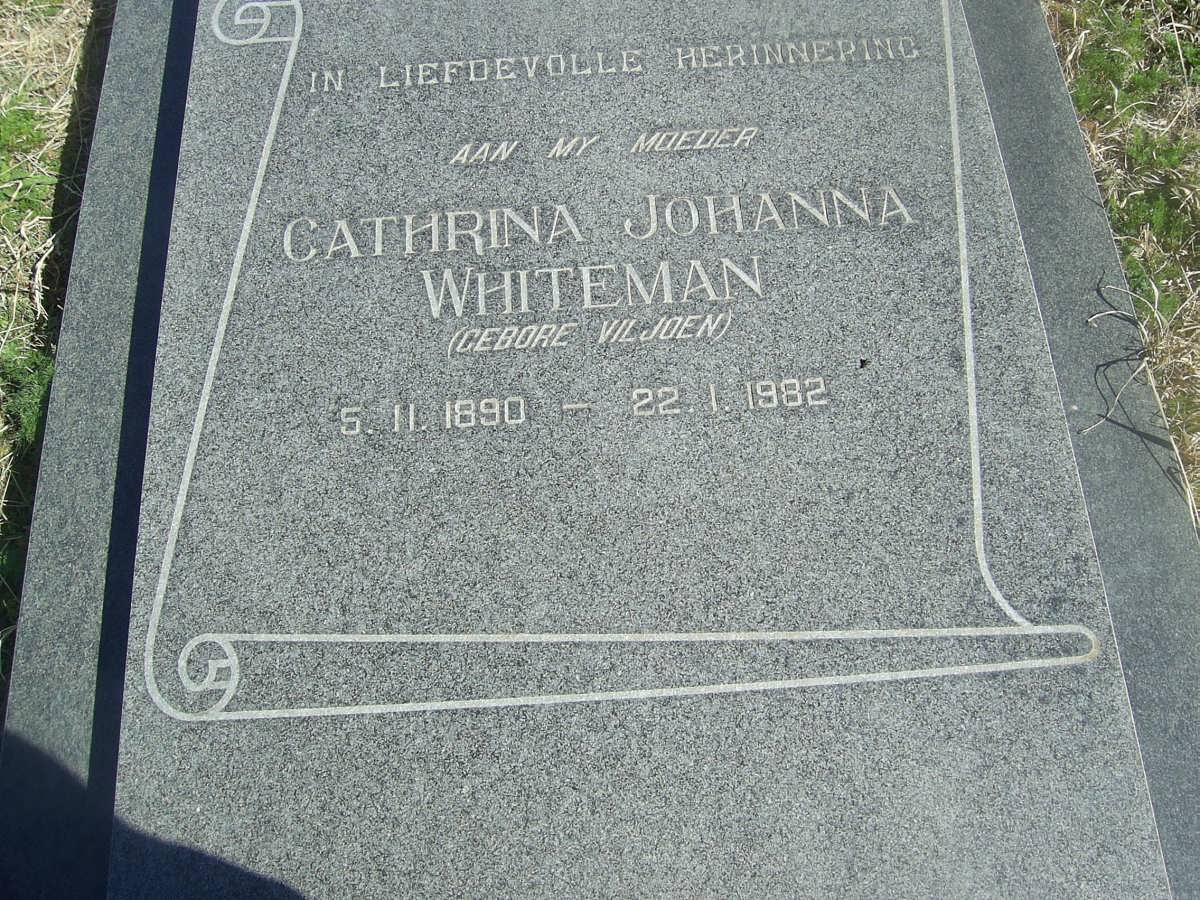 WHITEMAN Cathrina Johanna nee VILJOEN 1890-1982