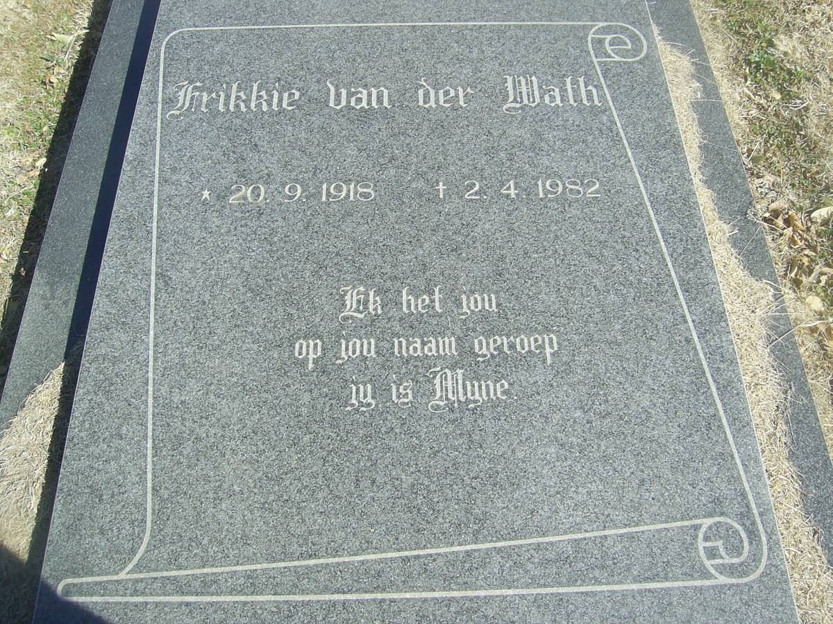 WATH Frikkie, van der 1918-1982