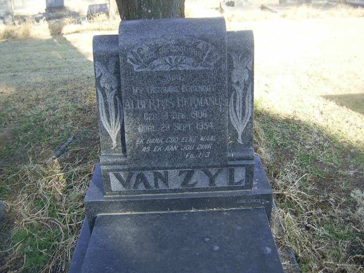 ZYL Albertus Hermanus, van 1908-1954