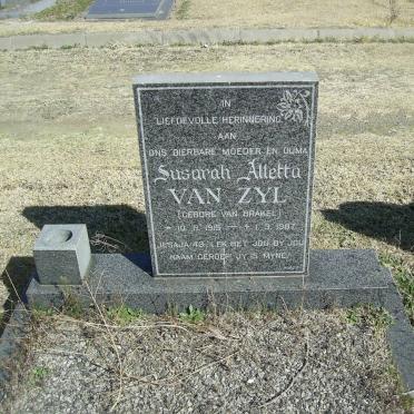 ZYL Susarah Alletha, van nee VAN BRAKEL 1915-1987