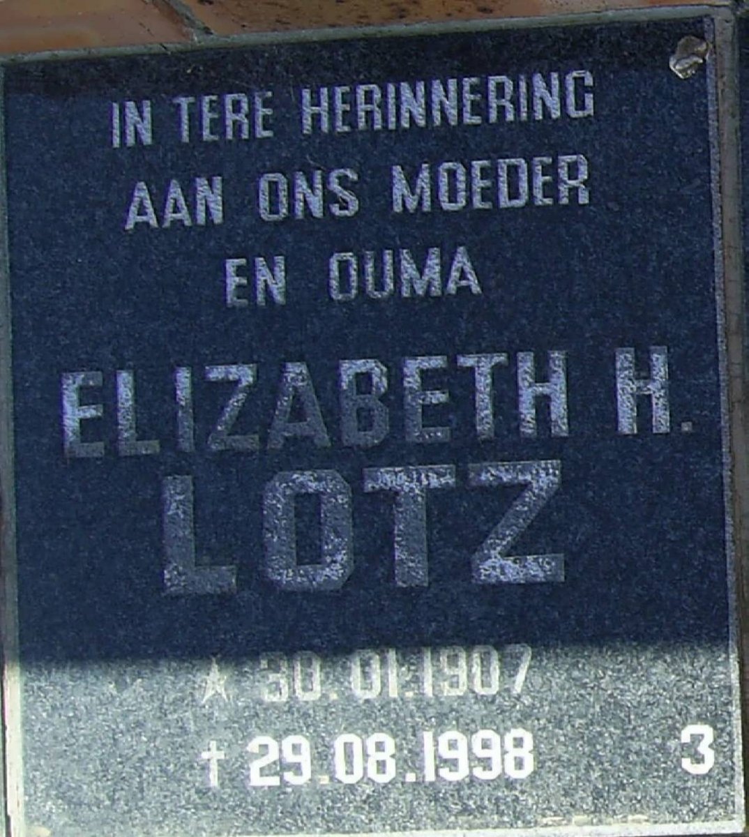LOTZ Elizabeth H. 1907-1998