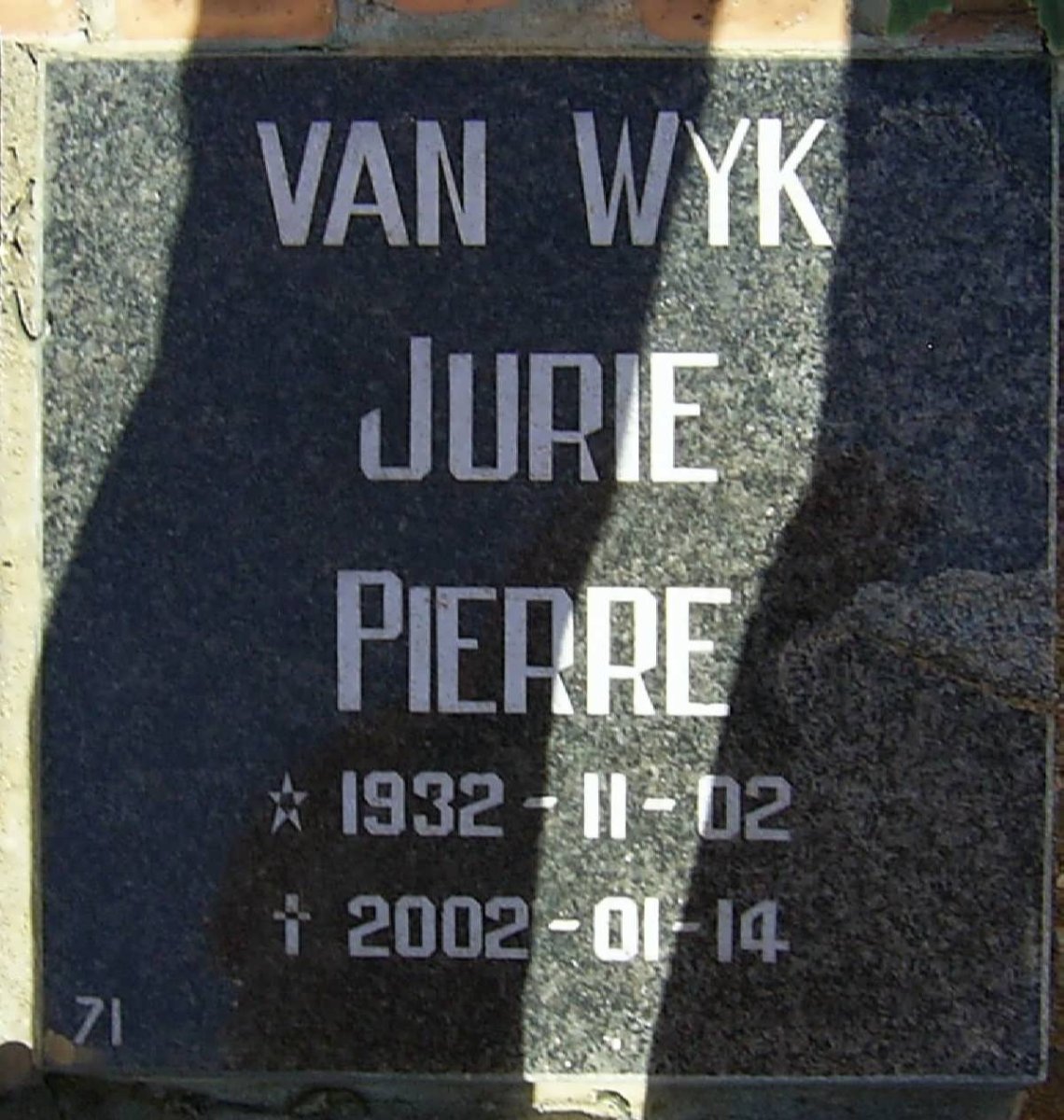 WYK Jurie Pierre, van 1932-2002