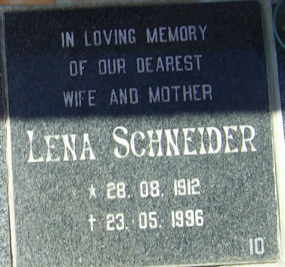 SCHNEIDER Lena 1912-1996