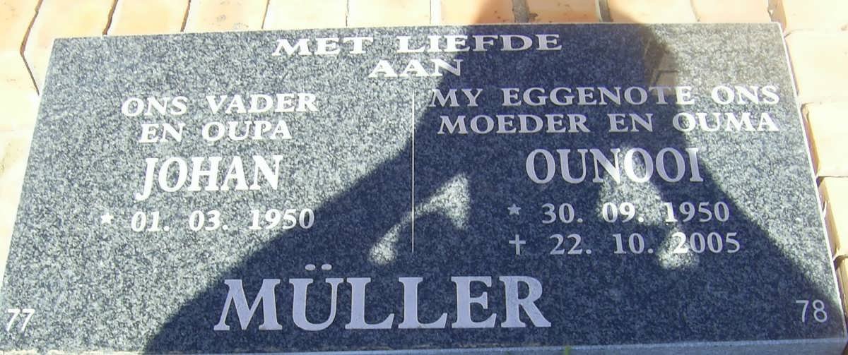 MULLER Johan 1950- &amp; Ounooi 1950-2005