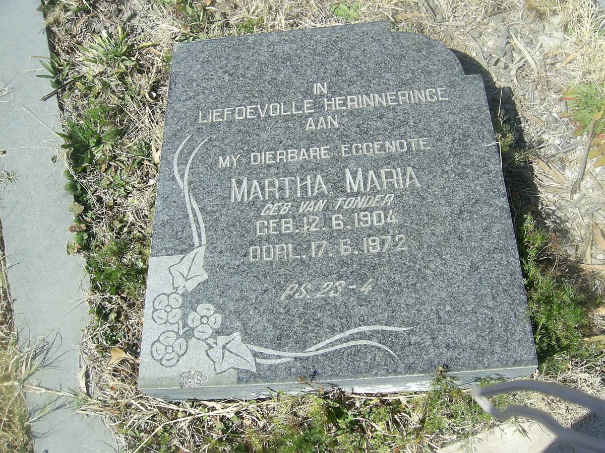 ? Martha Maria nee VAN TONDER 1904-1972