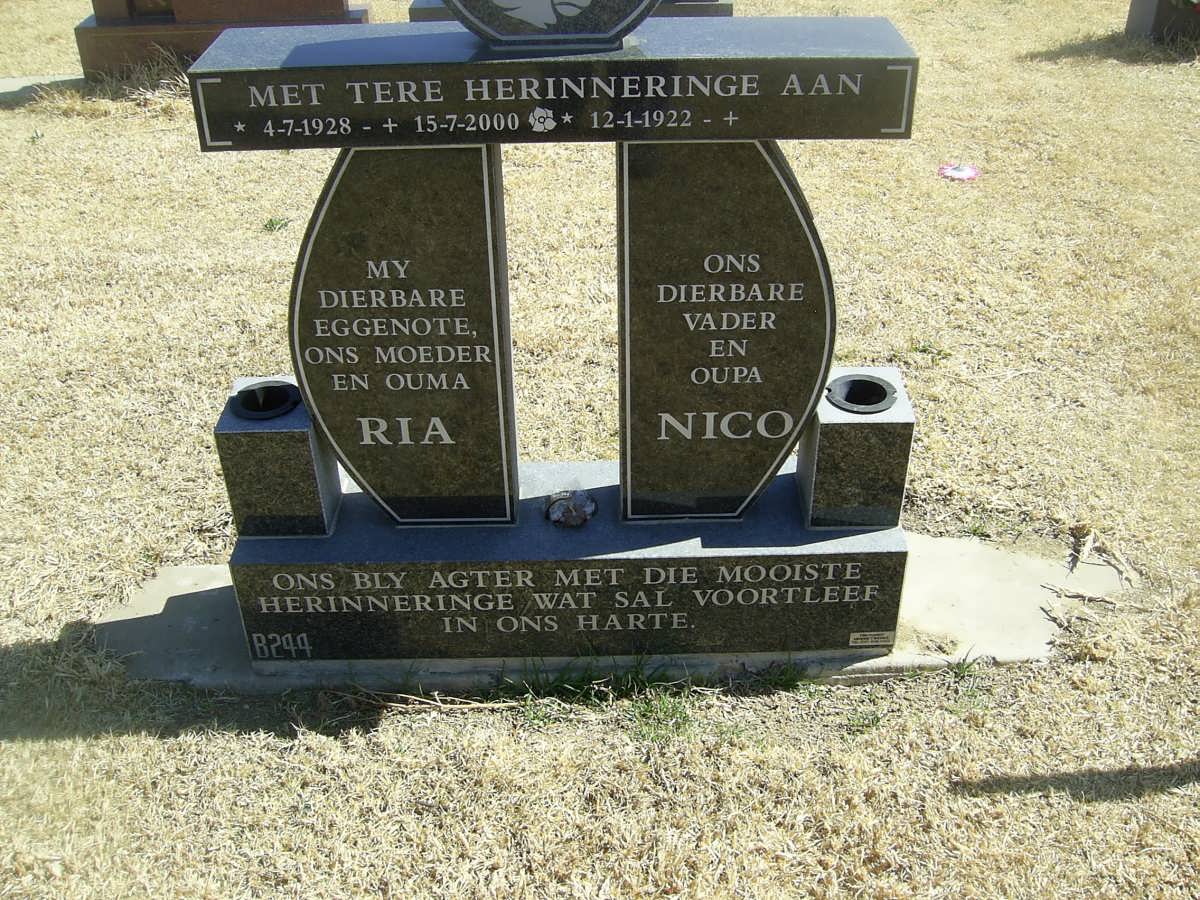 ? Nico 1922- &amp; Ria 1928-2000