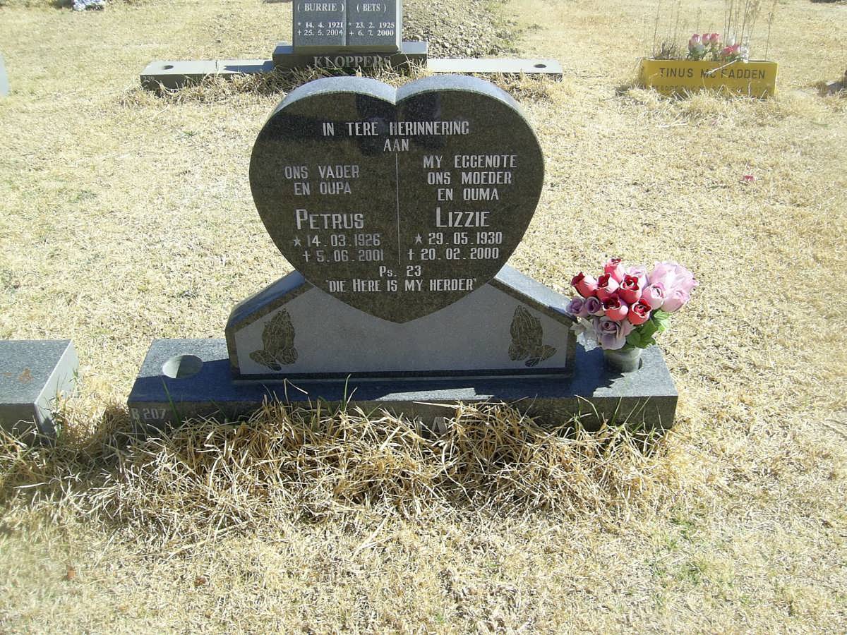 ? Petrus 1926-2001 &amp; Lizzie 1930-2000