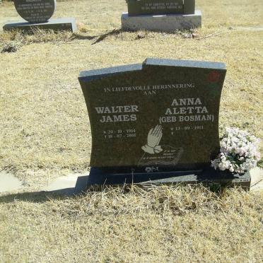 ? Walter James 1914-2001 &amp; Anna Aletta BOSMAN 1911-