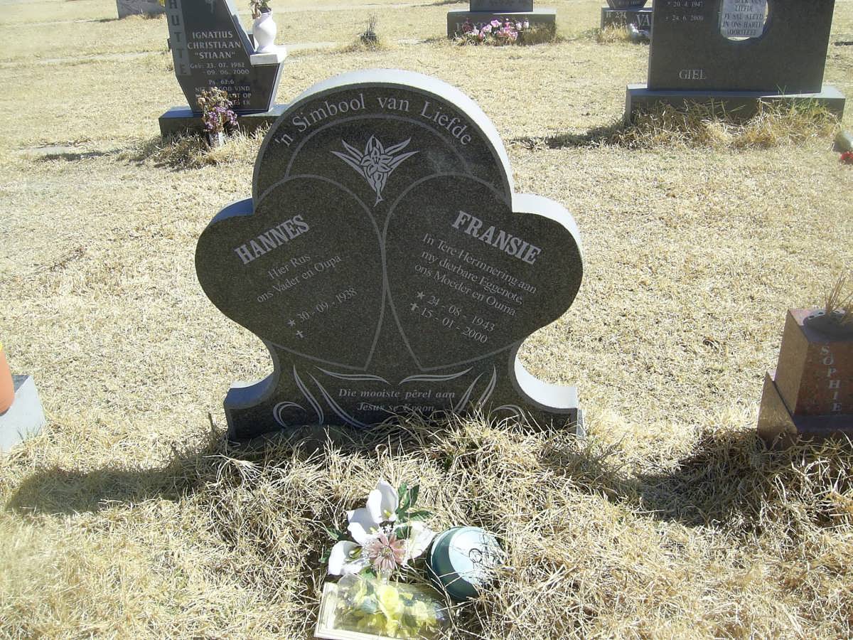 ? Hannes 1938- &amp; Fransie 1943-2000