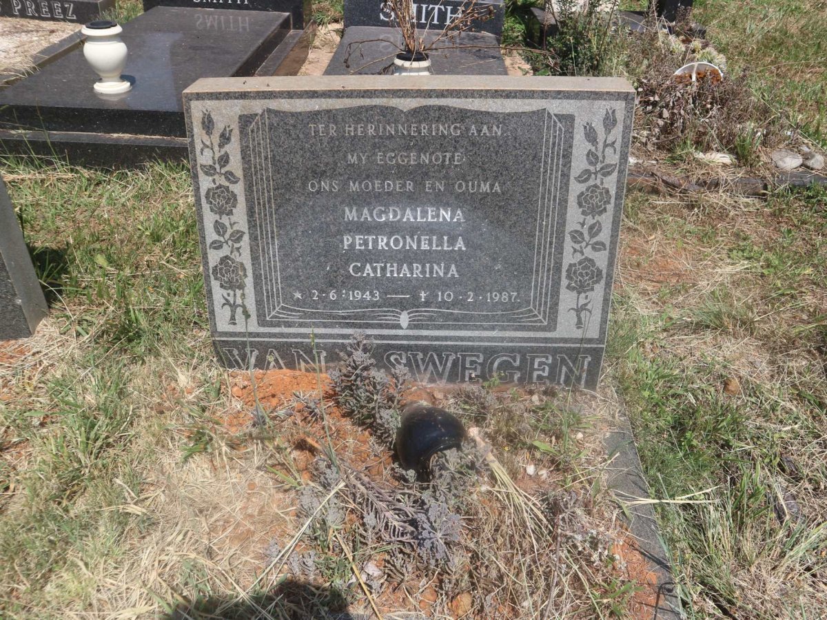 ASWEGEN Magdalena Petronella Catharina, van 1943-1987