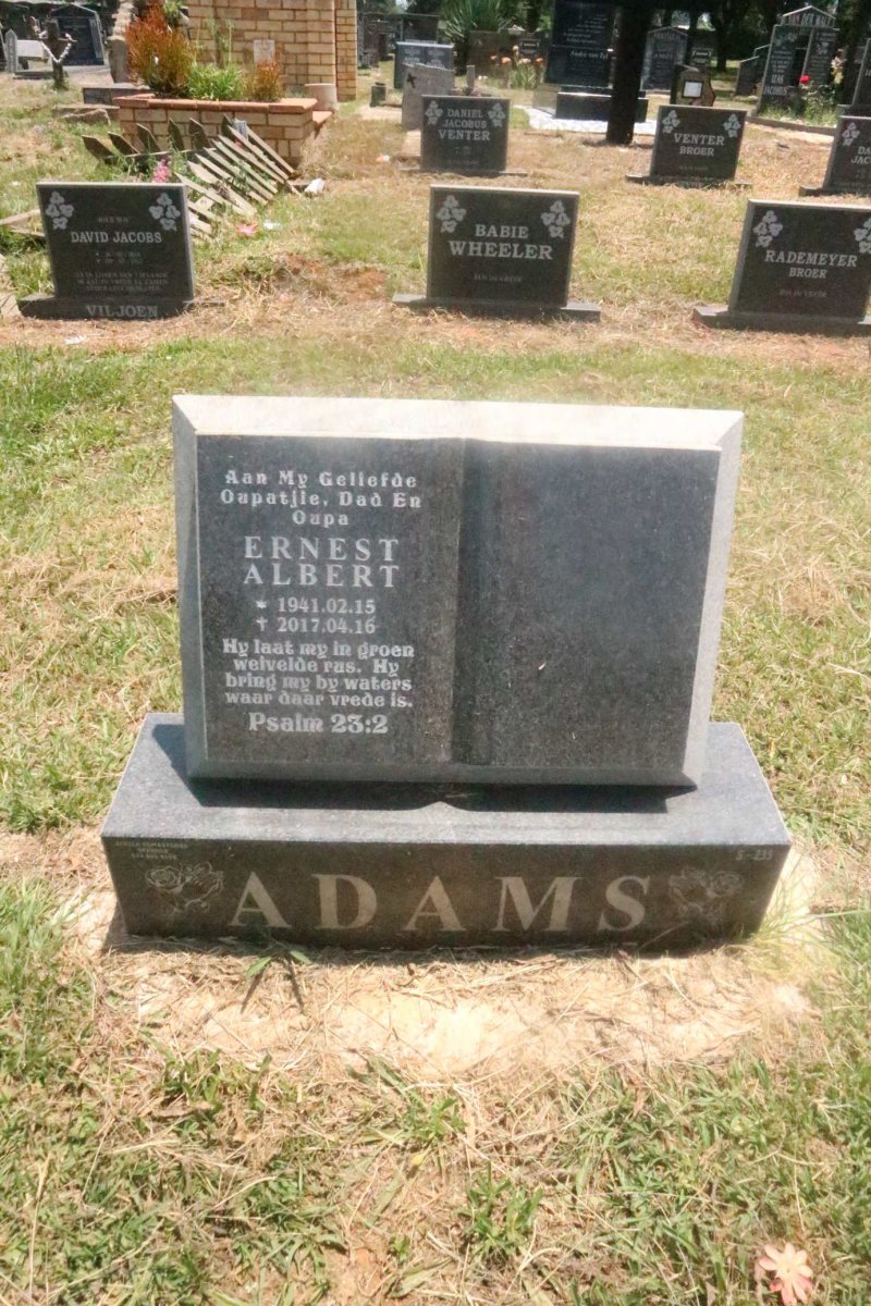 ADAMS, Ernest Albert 1941-2017