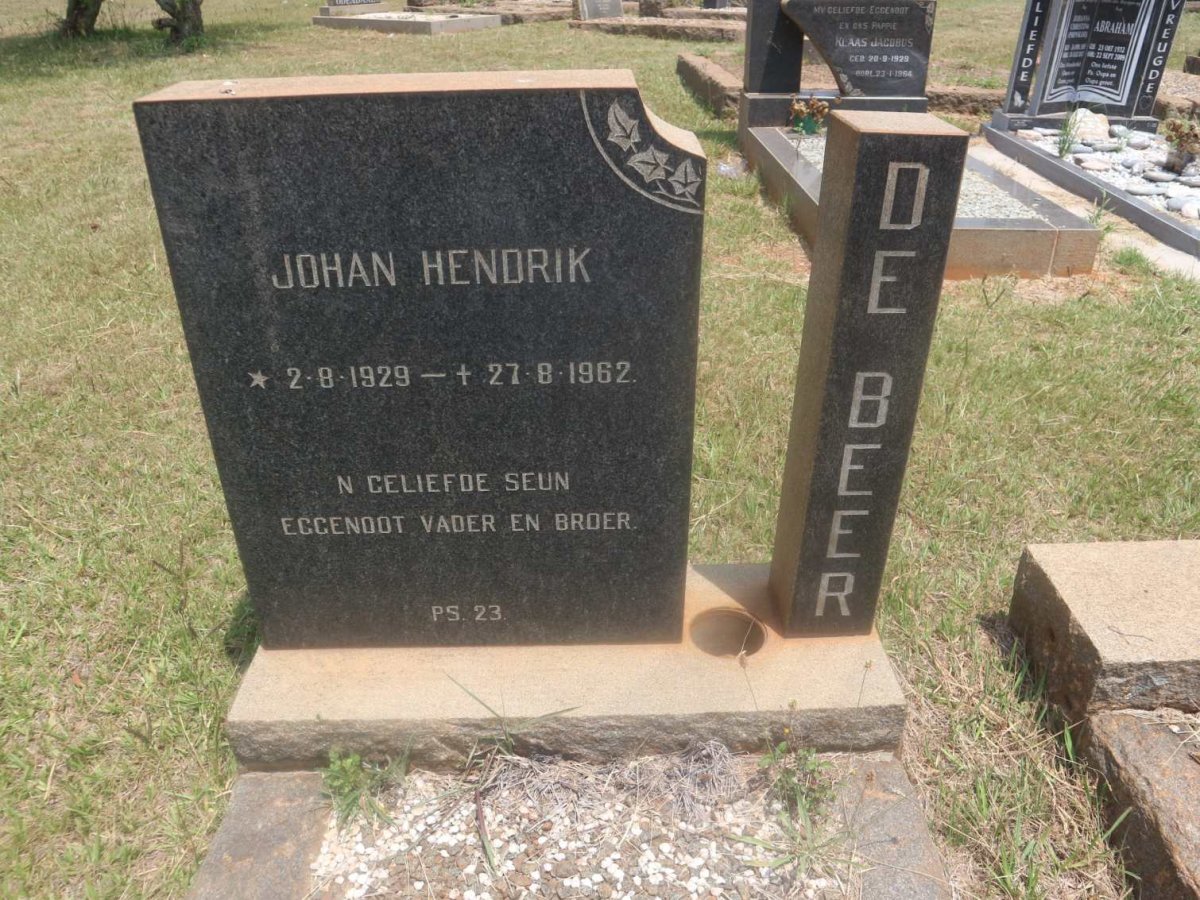 BEER Johan Hendrik, de 1929-1962