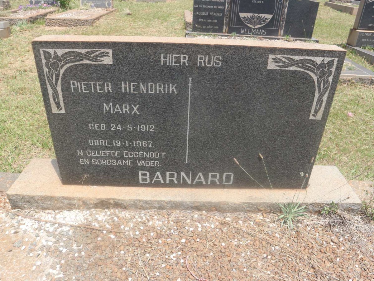 BARNARD Pieter Hendrik Marx 1912-1967