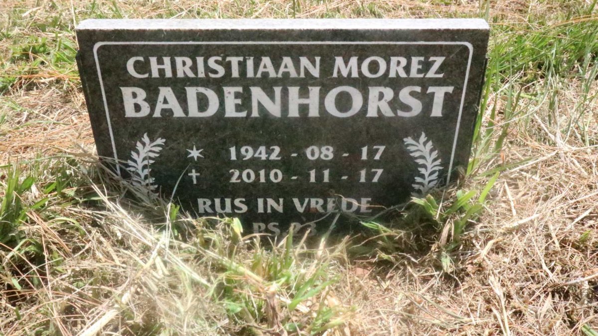 BADENHORST Christiaan Morez 1942-2010