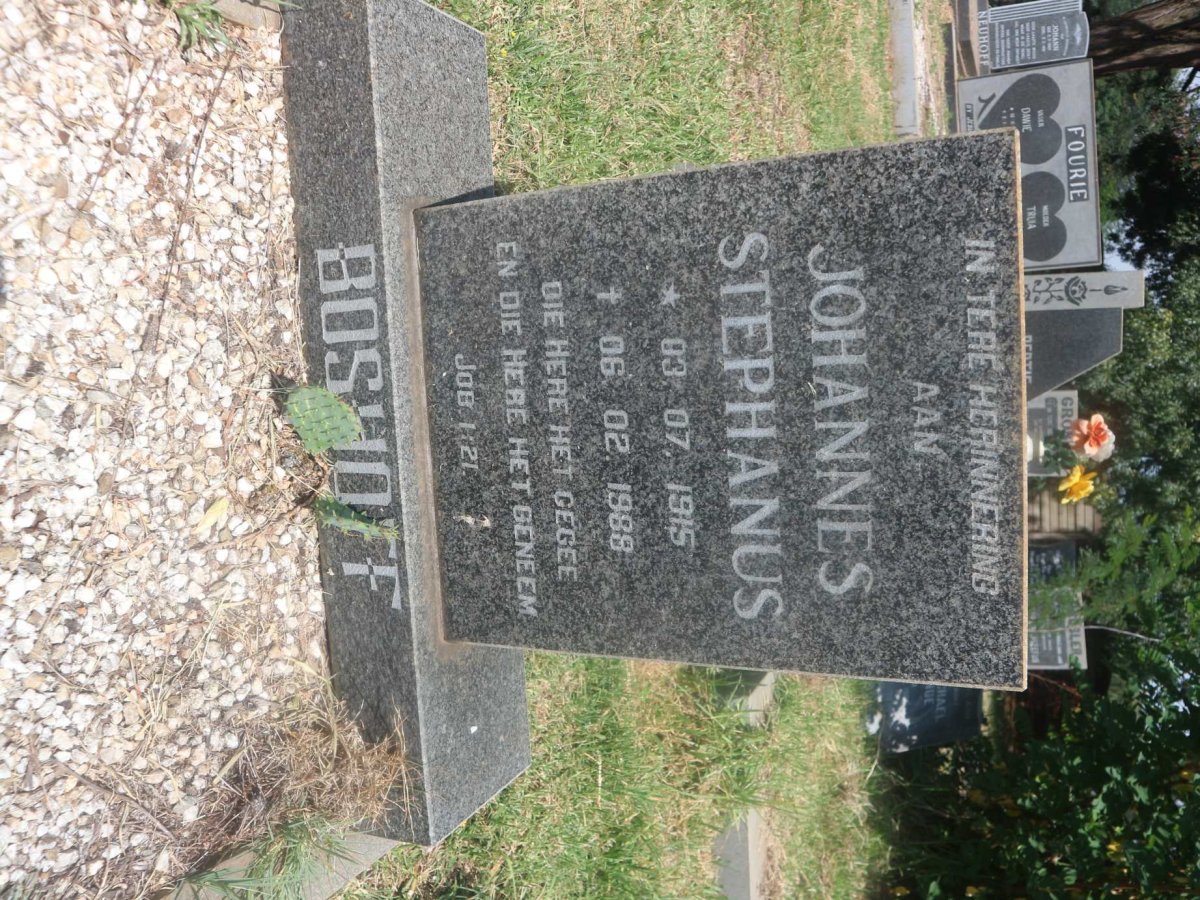 BOSHOFF Johannes Stephanus 1915-1988