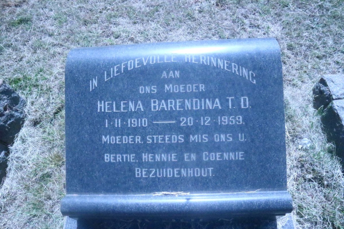 BEZUIDENHOUT Helena Barendina T.D. 1910-1959