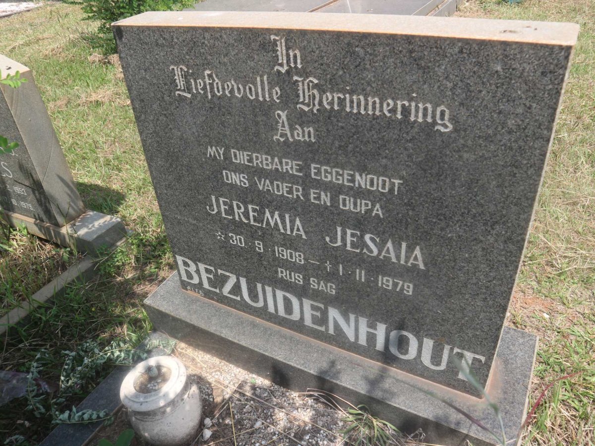 BEZUIDENHOUT Jeremia Jesaia 1908-1979
