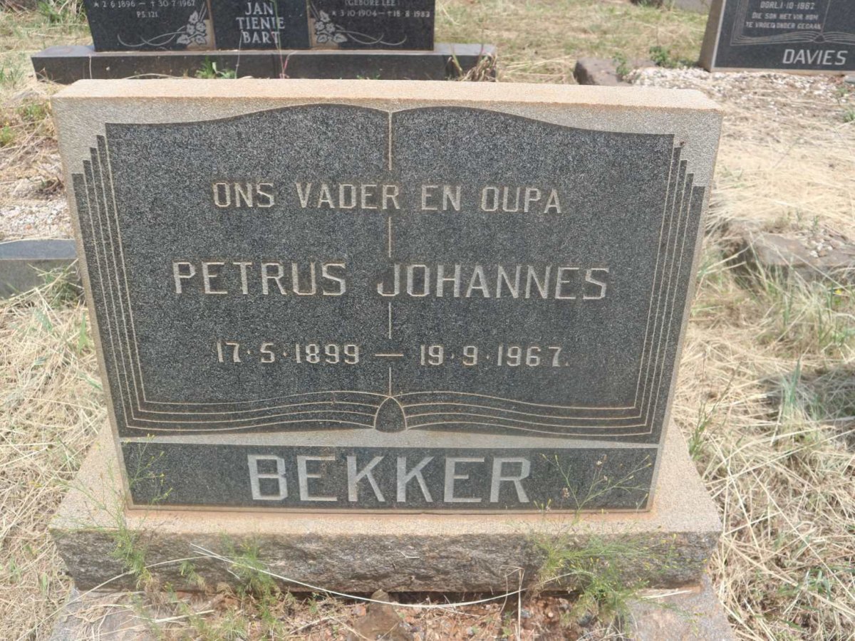 BEKKER Petrus Johannes 1899-1967