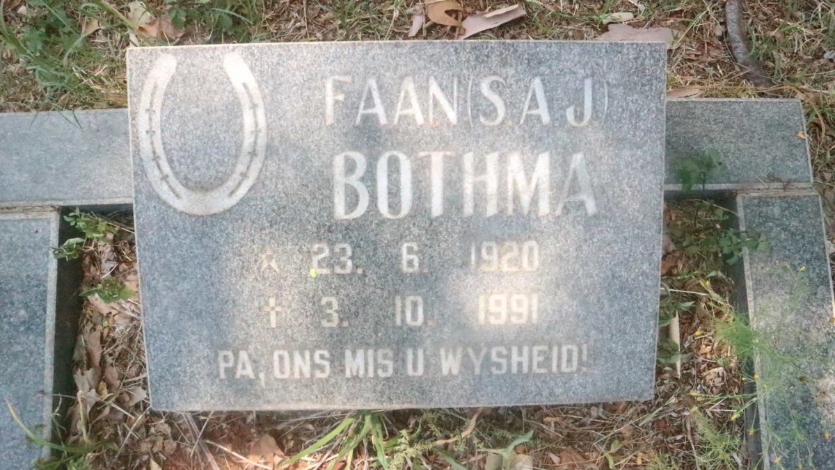 BOTHMA S.A.J. 1920-1991
