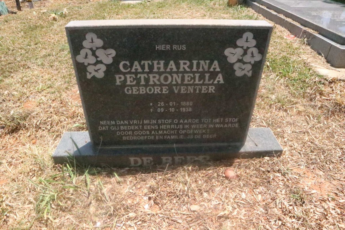 BEER Catharina Petronella, de nee VENTER 1880-1938