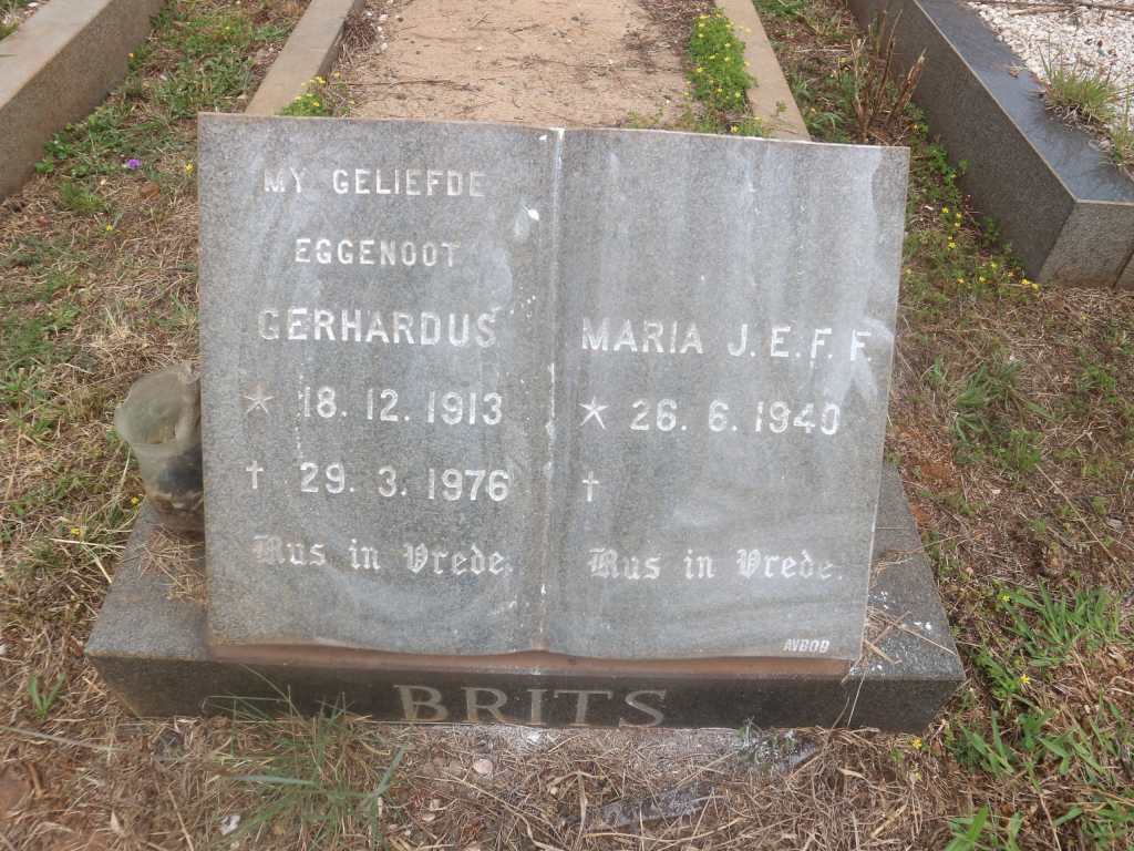 BRITS Gerhardus 1913-1976 &amp; Maria J.E.F.F. 1940-