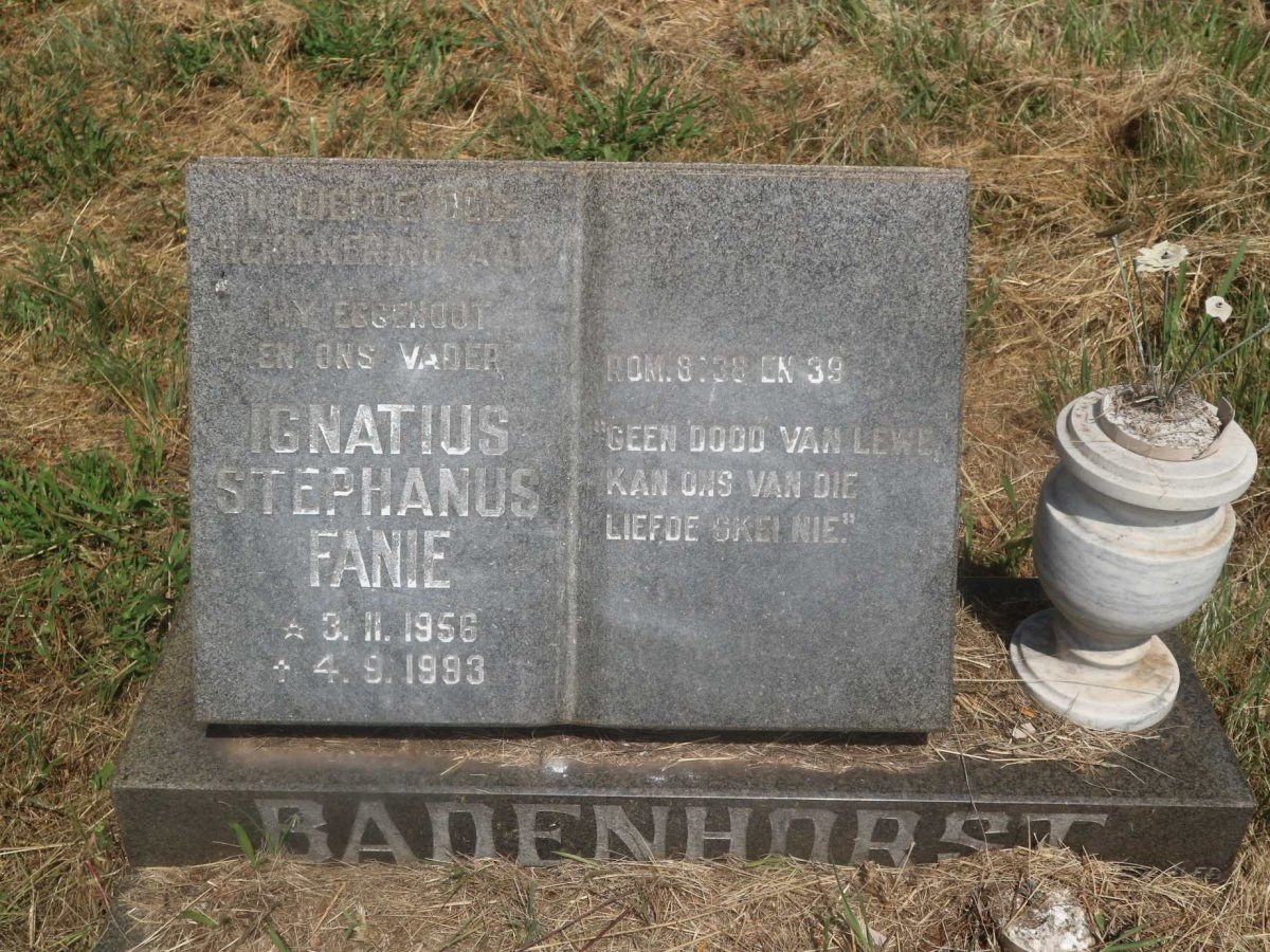 BADENHORST Ignatius Stephanus 1956-1993