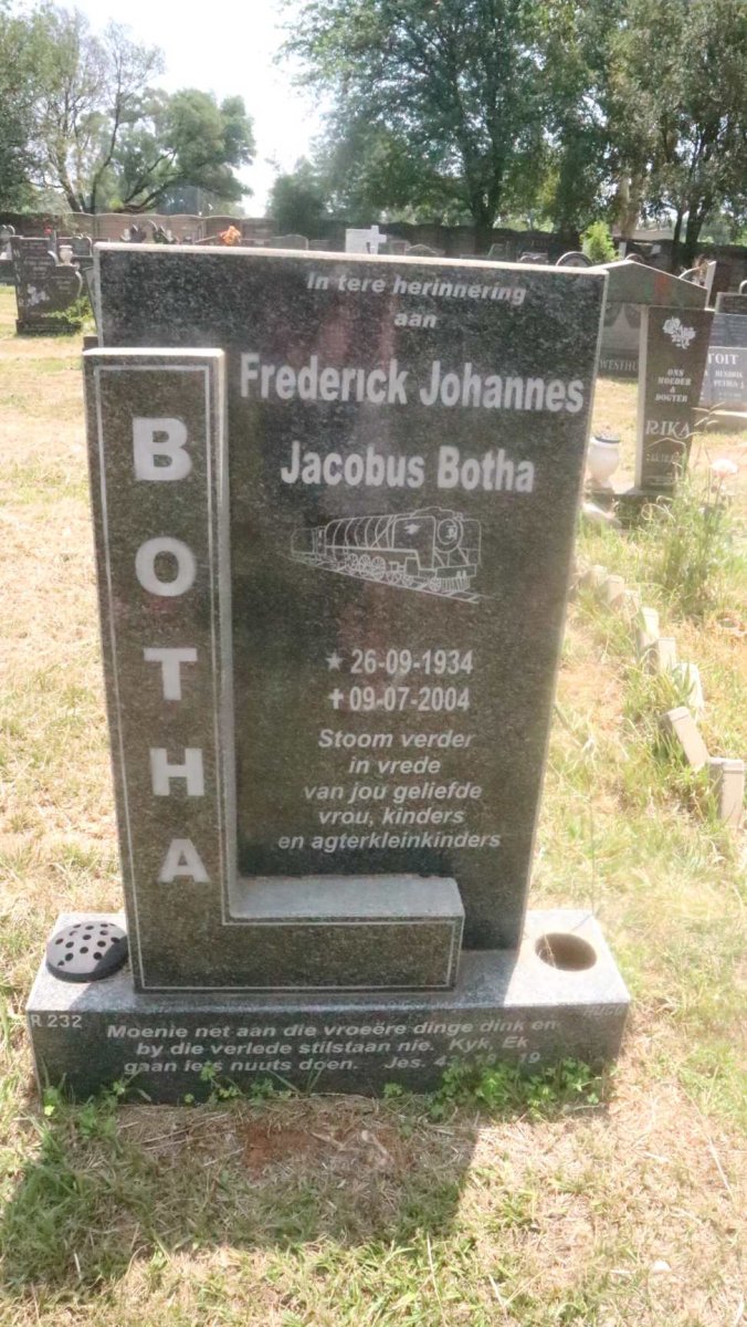 BOTHA Frederick Johannes Jacobus 1934-2004